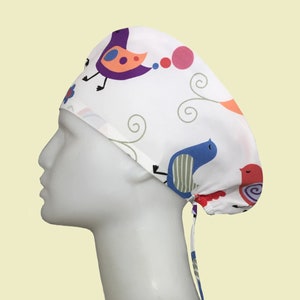 Bird Scrub Hat | Animal Scrub Cap, Scrub Hats for Women, Women Surgical Cap, Doctor Scrub Hat, Nurse Scrub Cap, Surgical Cap, Chemo Cap