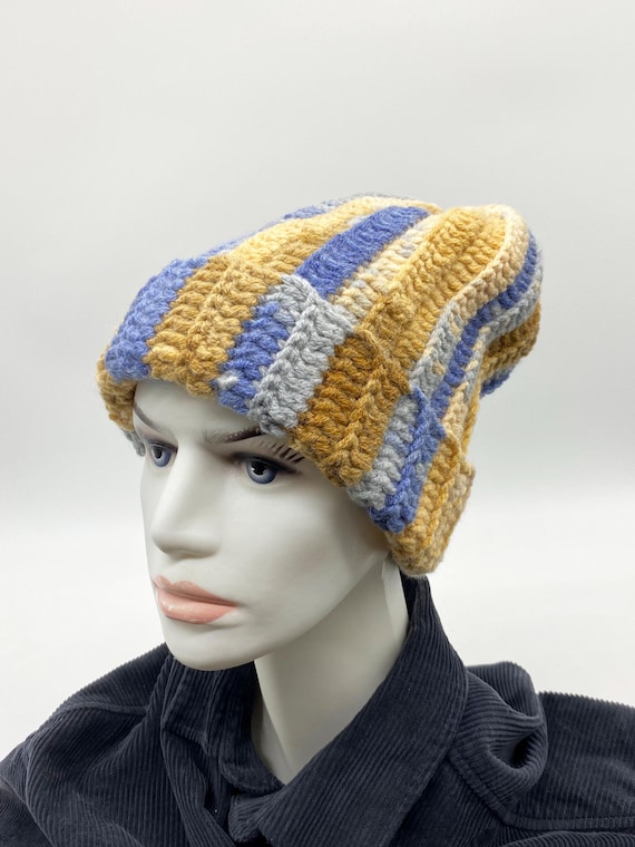 Unisex Multicolor Knit Chunky Beanie: Cozy Wool Winter Hat  display picture 3