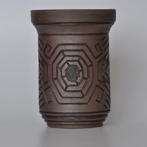 Stoneware Unglazed Semi Cascade Frost Proof Bonsai Pot, Succulent Cactus Caudex Planter, Ceramic Planter, 5.9&#39;&#39; x 4.3&#39;&#39; , 15cm x 11cm
