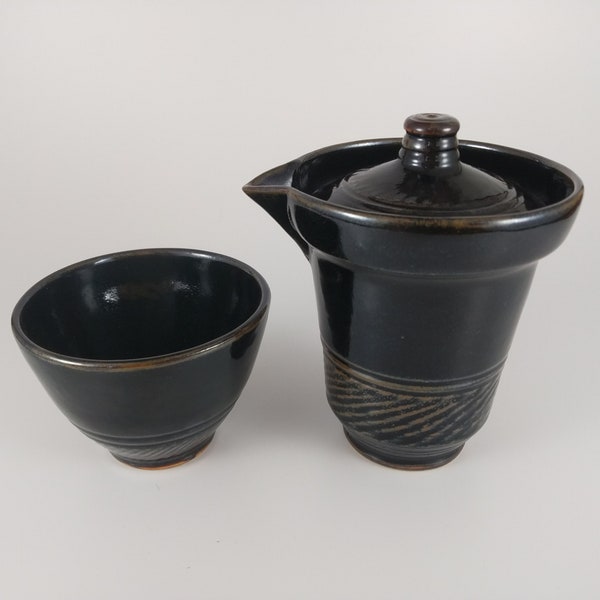 Stoneware Gaiwan Tea Set, Ceramic Tea Bowl And Cups,  150 ml = 5 fl oz