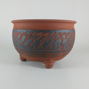 Stoneware Unglazed Round Bonsai Pot, Chattered Texture Bonsai Planter, Round Succulent Pot,  3.9&#39;&#39; x 6.1&#39;&#39; - 10cm x  15.5cm
