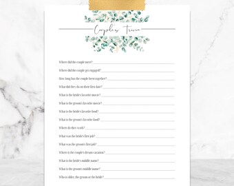 Couples Trivia Etsy
