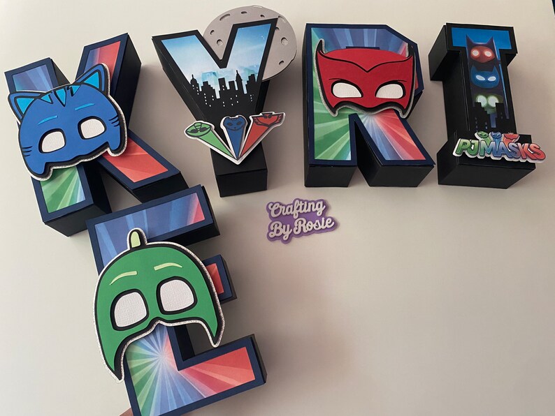 PJ Mask 3D Letters 3D Letters PJ Mask Party Decor PJ - Etsy