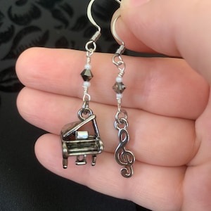 Piano and Treble Clef Earrings
