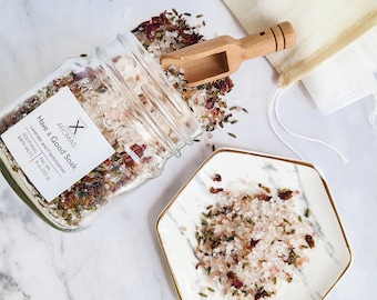 Lavender & Frankincense Luxury Bath Salts | Aromatherapy Essential Oil Bath Soak | All Natural Vegan | Spa Gift for Her
