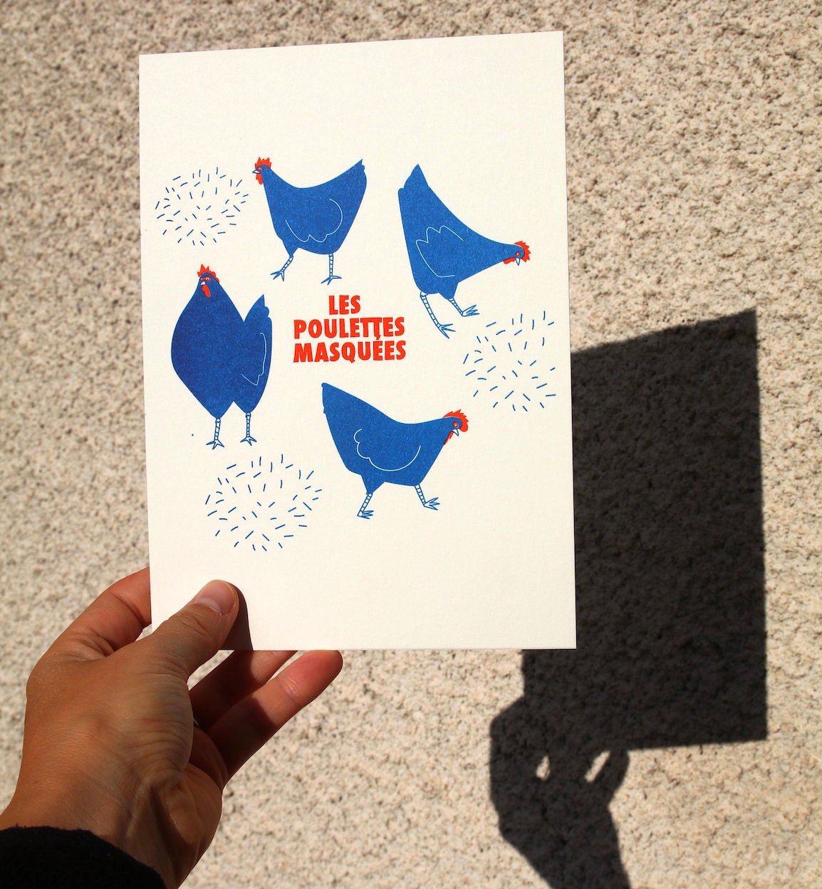 Affiche Imprimé A5 en Risographie, Les Poulettes Masquées