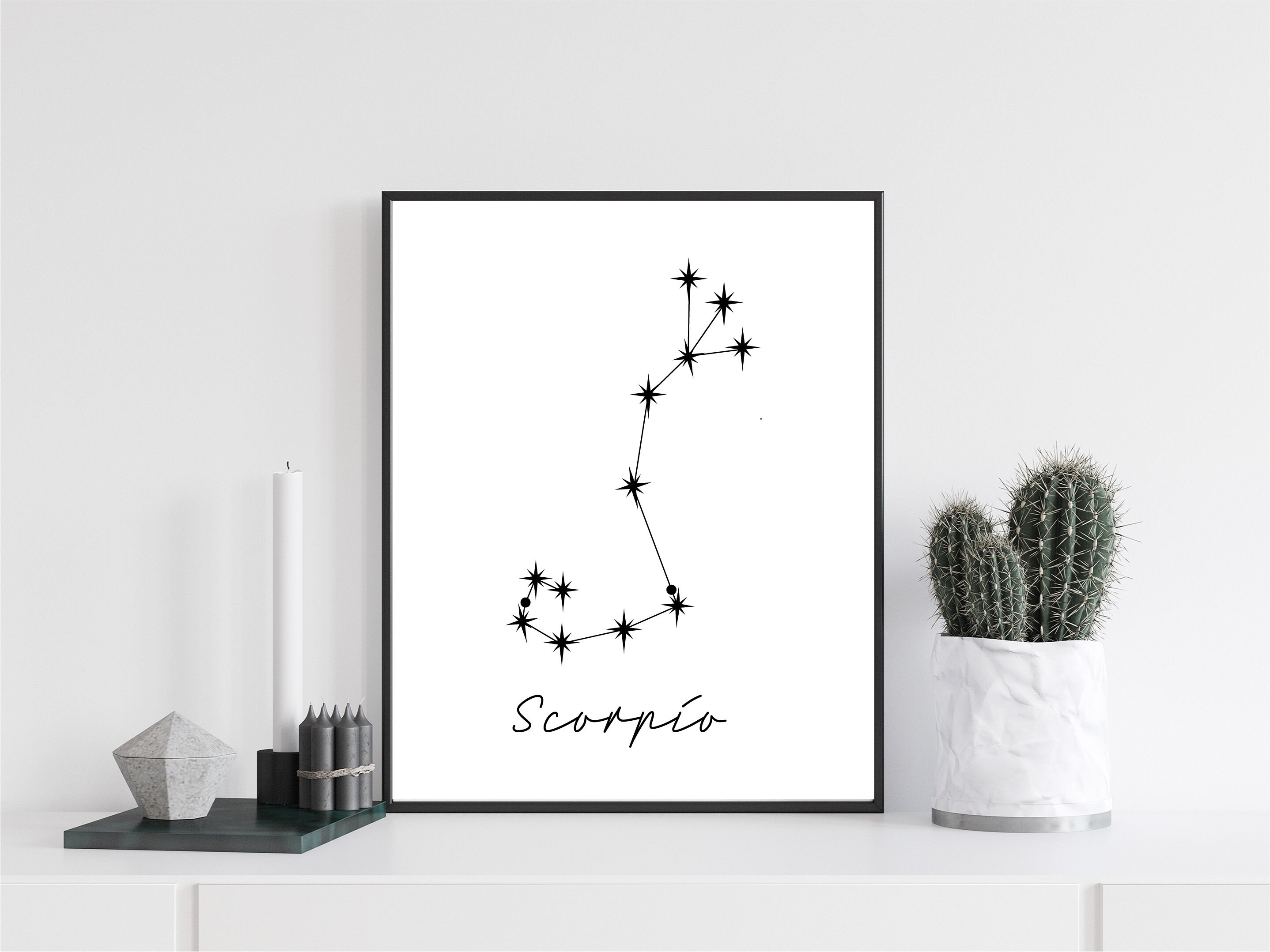 Scorpio Constellation Star Sign Wall Art, Wall Decor, Home Decor