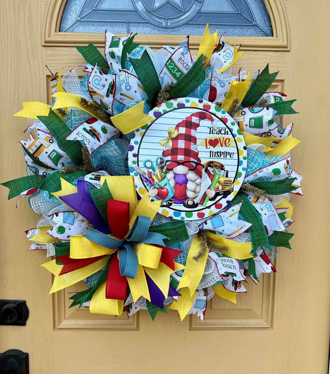 Teacher Wreath, School Wreath, Teacher Decor, School Decor, Elementary