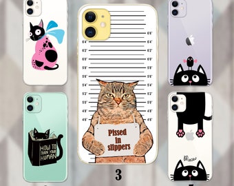 iPhone 17 pro silicone case with Funny Cat iPhone 16 Pro case iPhone 11 12 13 14 15 case