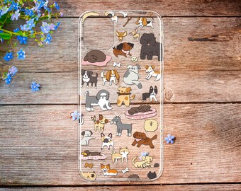 iPhone 17 case with pets cute dogs fit for Phone 16 15 14 TPU cover Funny dog