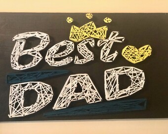 Mejor papá cuerda arte- regalo del día del gran padre- hecho a mano