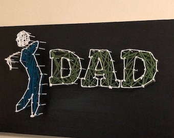 Golf papá cuerda arte- regalo del día del gran padre
