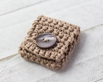 Tiny Cotton Ring Bag w/ Shell Button, The Skipton Bag, natural pouch for rings, earrings, jewelry, minimalist ring holder - made to order