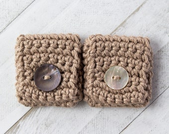 Tiny Cotton Ring Bag w/ Shell Button, The Skipton Bag, natural pouch for rings, earrings, jewelry, minimalist ring holder, bag for crystals