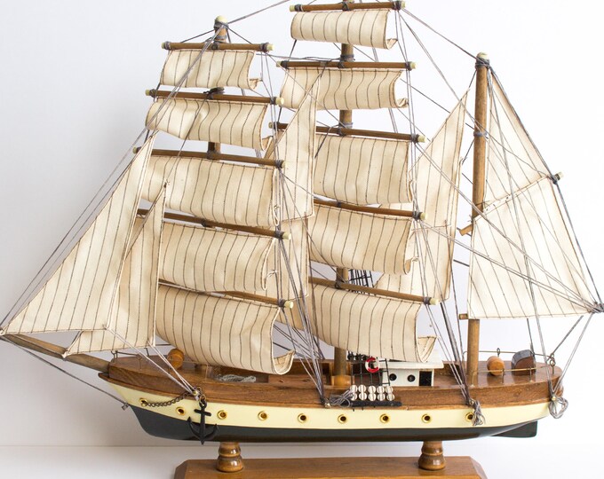 Vintage Model Ship, Gorch Fock German Barque Beautiful Tall Ship With ...