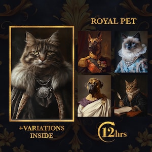 Custom Pet Portrait in Costume – Funny Dog or Cat Art, Personalized Gift, Digital Download, Pet Painting for Pet Lovers