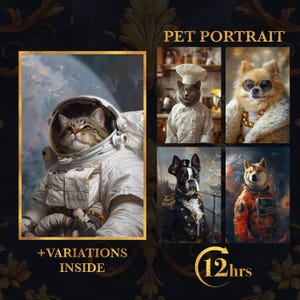 Custom Pet Portrait as a Professional | Funny Animal Career Art | Personalized Pet Costume Print | Gift for Pet Lovers