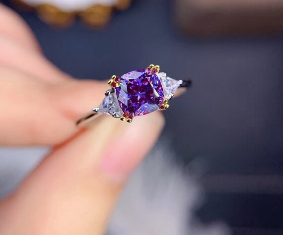 Purple clearance moissanite ring