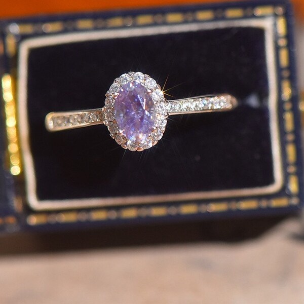 Purple Moissanite Ring, Gorgeous Moissanite Ring, Unique Moissanite Ring, Moissanite Silver Ring, Purple Moissanite Engagement Ring