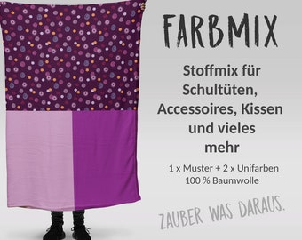 Stoffmix PANEL: Whirls Rosty (97 cm x 150 cm) - perfekt für Schultüten & Accessoires zur Einschulung | Dark, Streifen, Linien