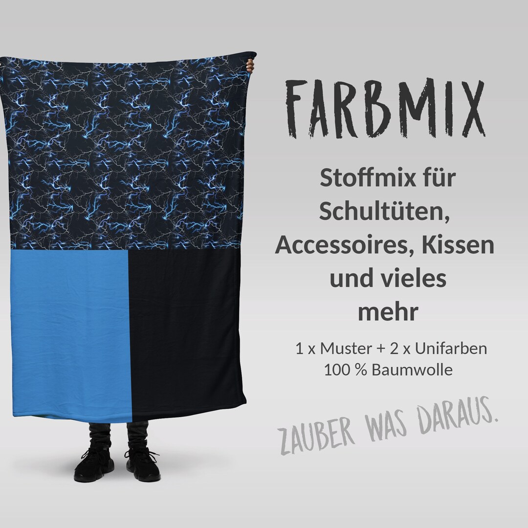 Stoffmix PANEL: Blitze Ligntnings (97 cm x 150 cm) perfekt für