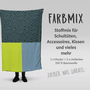 Stoffmix PANEL: Baustellenabenteuer (97 cm x 150 cm) - perfekt für Schultüten & Accessoires zur Einschulung | Bagger, Kran, LKW
