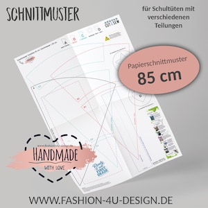 Schnittmuster auf Papier - 85 cm Schultüte - 3 Versionen inkl. Anleitung