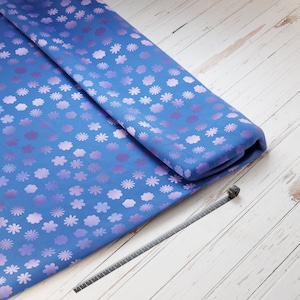 Cotton satin: Watercolor flowers in purple - perfect for school cones, back-to-school accessories - flowers, butterfly