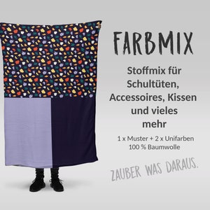 Stoffmix PANEL: Bunte Kleckse (97 cm x 150 cm) - perfekt für Schultüten & Accessoires zur Einschulung | Steine, bunt, Punkte, Kreise