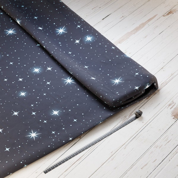 Cotton satin: space night blue - perfect for school cones, accessories for school - outer space, universe, space, stars