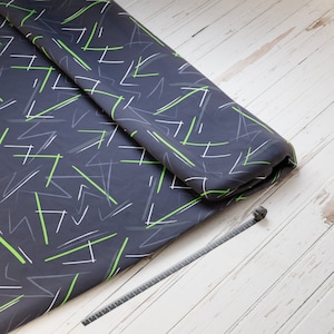 Baumwollsatin: Ninja Blitze Grün - perfekt für Schultüten, Accessoires zur Einschulung - Ninja, Flash, Streifen, Karate