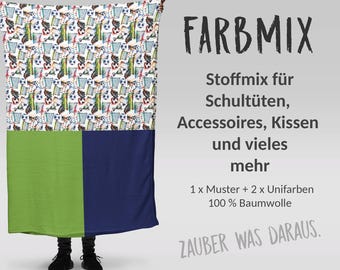 Fabric mix PANEL: Football Collage (97 cm x 150 cm) - perfect for school cones & accessories for school enrollment | Football, soccer, goal, ball