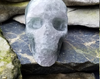 Large rainbow flourite skull
