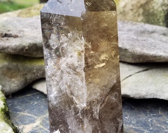 5.25&quot; smoky quartz obelisk tower