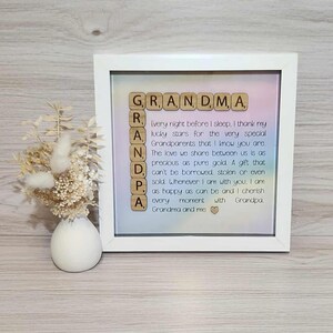Grandpa, Grandma, Grandad, Grandparents Gift, Grandpa Gift, Grandma Gift, Personalised frame, Scrabble frame