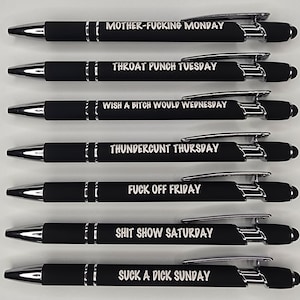 Offensive Sweary Pen Set: Crappy Week Pens, Funny Sarcastic Pens