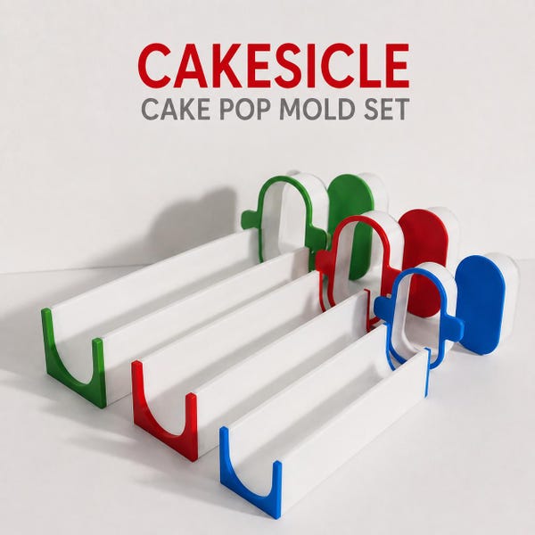 3 Size Cakesicle Mold 3 Piece Set | Cutter, Plunger, Tray | Bundle | Food-Safe Baking Tool