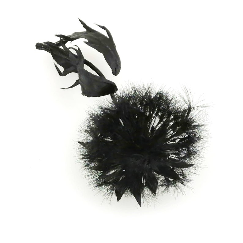 Dandelion broach Gift for woman Black flowers jewelry