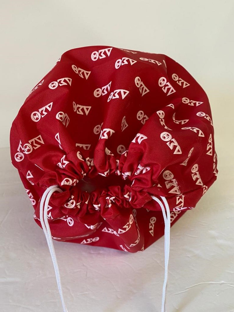 Delta Sigma Theta \u0394\u03a3\u0398 Sorority Polyester Fabric waterproof Laundry Bag Storage bag Laundry tote Travel Bag with drawstring reusable bag.