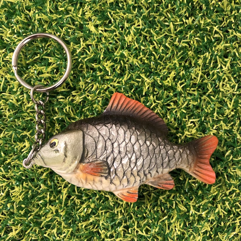 Silver Common Carp Keyring Carp Fishing Keyring Gift For Etsy