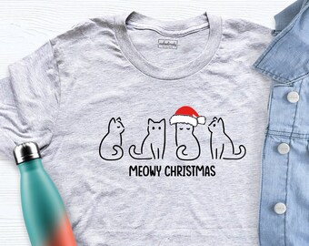 Meowy Christmas Cat Shirt, Family Matching Christmas Outfits, Cat Christmas Shirt, Cat Lover Shirt, Funny Christmas Cat Shirt, Meowy Shirt