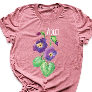 Violet Shirt, Plant Lover Shirt, Botanical Shirt, Flower Shirt, Gardening Shirt, Plant Shirt, Botanical Tee, Summer Lover Shirt, Plant tee