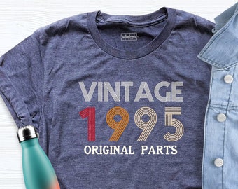 Vintage 1995 Birthday Shirt, 29th Birthday Shirt, 1995 Original Parts Shirt, Best of Birthday Tee, Retro Birthday Party Shirt, Birthday Tees