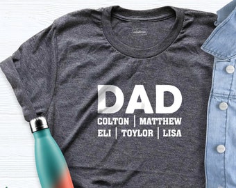 Custom Dad Shirt, Personalized Father Shirt, Custom Kids Names, Custom Fathers Day Tee, Custom Dad Gift, Custom Tee For Dad, Custom Dad Tee