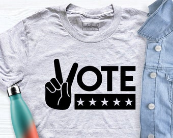 Vote Peace Sign Shirt, Vote Shirt Women, Politics Shirt, Election Shirt, Feminism Shirt, Voting Shirt, Election 2024 Shirt, Voter Tshirts