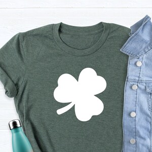 St Patricks Four Leaf Clover Shirt, Clover Leaves Shirt, Shamrock Tshirt, Plant Lover Tee, Lucky Shirt, Luck Flower Shirt, Green Irish Shirt