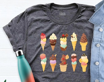 Ice Cream Cone Shirt, Ice Cream Shirt, Cute Watercolor Ice Cream Tee, Vacation Summer Shirt, Ice Cream Summer Tee, Summer Shirt, Beach Shirt