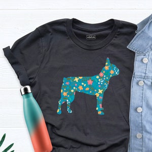 Floral Dog Shirt, Floral Dog Tee, Flower Dog Shirt, Animal Lover Tee, Floral Dog Silhouette Shirt, Dog Lover Shirt, Wildlife Animals Tee