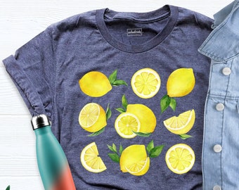 Lemon Shirt, Cute Lemon Shirts, Fruit Shirt, Sunset Time Tee, Botanic Lemon T shirts, Funny Spring Shirt, Garden Shirt, Lemon Slice Shirt