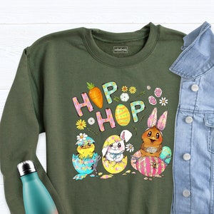 Hip Hop Easter Bunny Sweatshirt, Easter Day Long Sleeve, Bunny Sweatshirt, Hip Hop Family Tees, Happy Easter Sweatshirt, Easter Sweatshirt